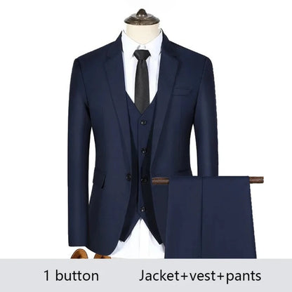 High Quality Men Suits For Wedding 2 Pieces 3 Sets Blazers Stretch Elegant Formal Jackets Vest Pants Full 2025 Tailored Costume