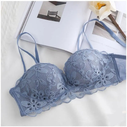 Lace Floral Embroidery Sexy Bra Comfortable Adjustable Women Underwear 3/4 Cup Wireless Girl Brassiere Bralette