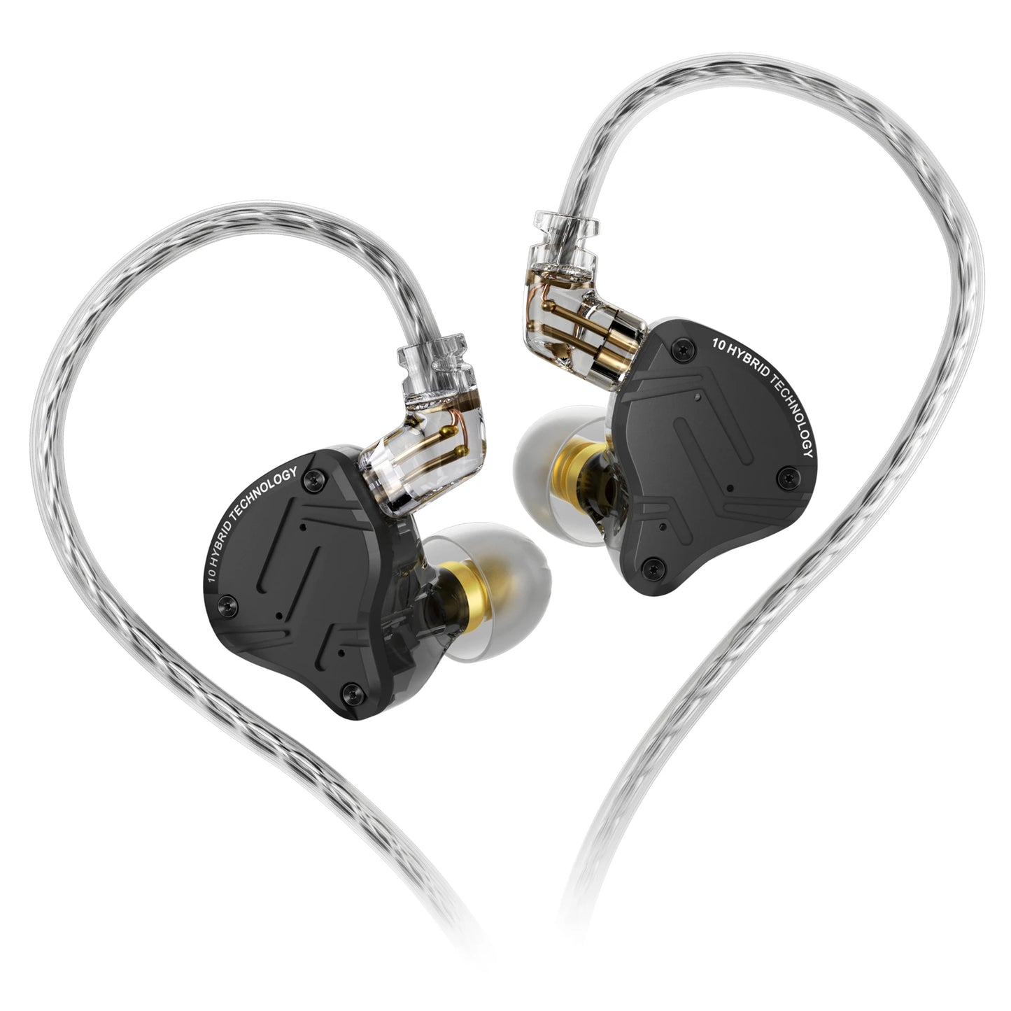 KZ ZS10 Pro X 4BA 1DD Hybrid IEM 10mm Dynamic Driver In Ear Monitor Detachable 0.75mm 2Pin Cable Metal Shell Gaming HiFi Earbuds for Audiophile
