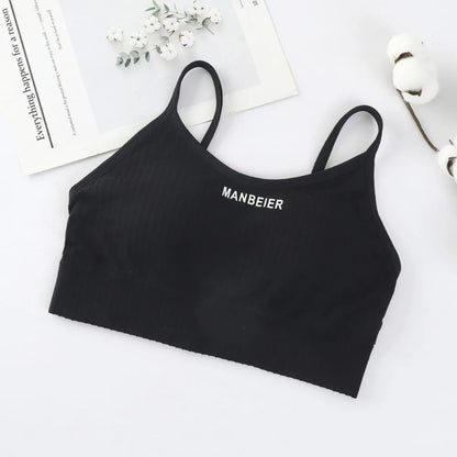 Solid Color Lingerie Wireless Bra Simple Elastic Brassiere for Women Underwear Seamless Bras Sport