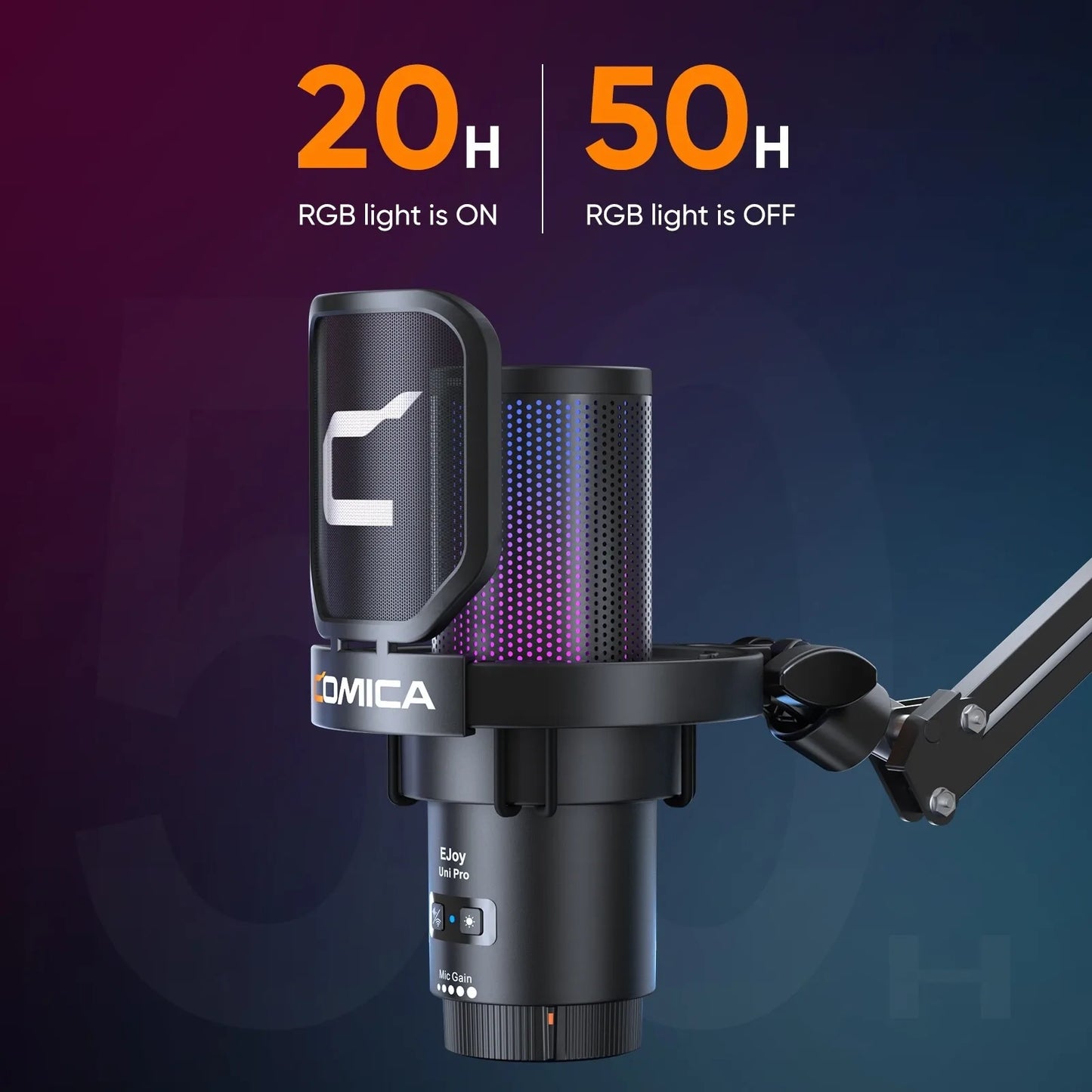 Ejoy Uni Pro wireless gaming microphone for streaming,recording, podcast, youtube. Compatible with Mac OS, PS4/ 5