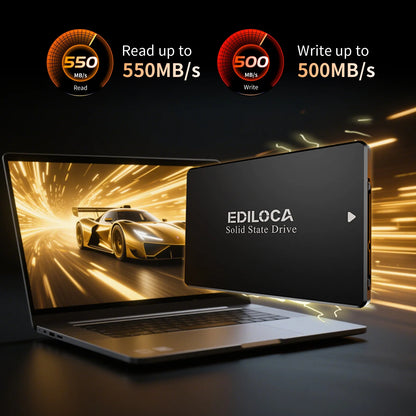 Ediloca ES106 M.2 SATA SSD 6Gb/s NVME 550 MB/s 3D NAND TLC Internal Hard Drive for Ultrabooks Tablet Computers and Mini PCs