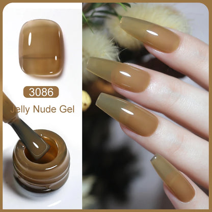 Clou Beaute Transparent French Gel Polish Translucent Nude Pink Red Jelly Glass Milky White Varnish Rainbow Color Nail Art