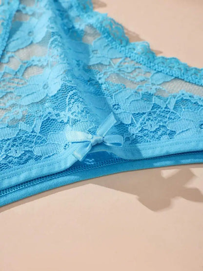 3Pcs Sexy Lace Women Thongs Transparent Women Panties Sexy Underwear Solid Floral G-String Size XS-XL Female Underpants Lingerie