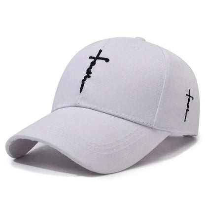 Casual Baseball Cap with English Cross Embroidery Adjustable Hat for Men Women Teens