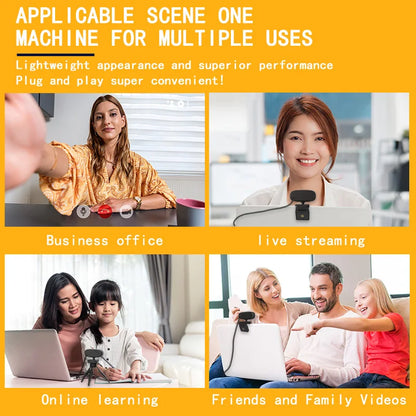 Webbkamera 4K/1080p med Vidvinkel, Autofokus & Brusreducerande Mikrofon – USB Webcam för YouTube & PC