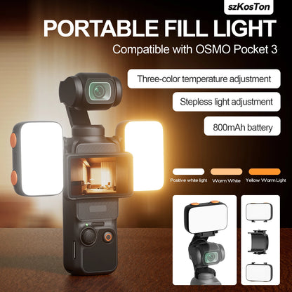 LED Light for DJI OSMO Pocket 3 4 4 Pro Accessories Gimbal Selfie Vlog Video Auxiliary Fill Lighting Brightness Adjustable