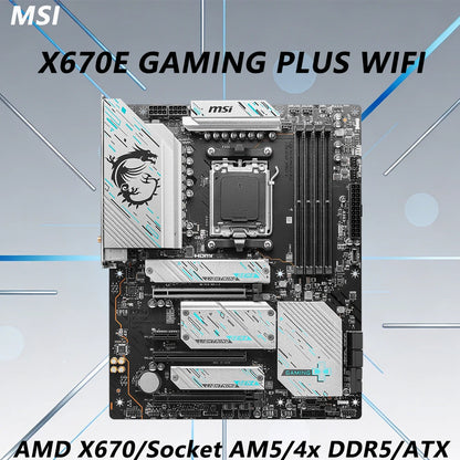 MSI X670E GAMING PLUS WIFI AMD X670 Motherboard AM5 CPU Support Ryzen 9 9950X 9900X 7 9800X3D 7 7800X3D DDR5 2.5Gbps LAN ATX PC