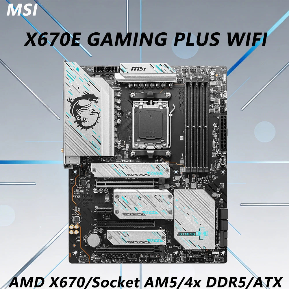 MSI X670E GAMING PLUS WIFI AMD X670 Motherboard AM5 CPU Support Ryzen 9 9950X 9900X 7 9800X3D 7 7800X3D DDR5 2.5Gbps LAN ATX PC