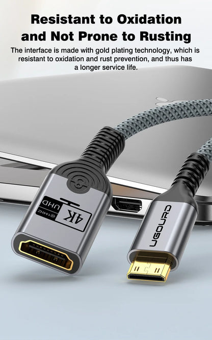 Mini/Micro HDMI hane till HDMI hona-adapter 4K