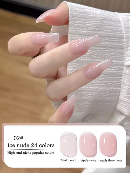 1-30pcs PSK Nude Pink Color Nail Art Ice Transparent Bare Color Nail Enamel 2026 New Net Red Popular White Gel Nail Polish