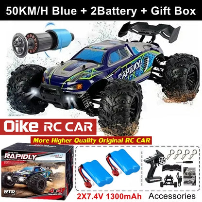 Oike RC Drift Car With LED Light 50KM/H / 80KM/H Brushless 4WD Remote Control Electric High Speed Racing Monster Truck for Adult