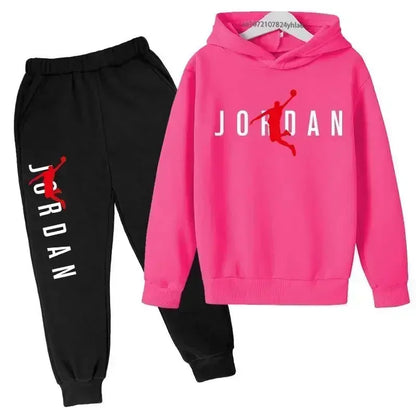 Kids Autumn Spring Trend Letter Print 2pcs Hoodie+Pants Tracksuits 3-13 Years Boys Girls Casual Outfits Children Clothes Sets
