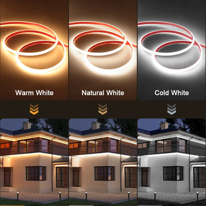 220V COB LED-ljusslinga – Tuya WiFi/Bluetooth/Fjärr, IP65, 288 LED/m, 0,5–50M, EU-kontakt