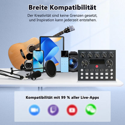 Professional Studio Recording Kit Podcast Music Mixer Equipment Condenser Microphone Set for PC Smartphone Laptop Computer Vlog