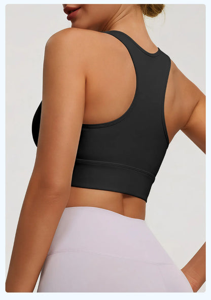 Dam Sport-BH Yoga Linne – Halterneck Inbyggda Kuddar Högintensiv StötDämpning Tennis, 5 Färger S–XXL