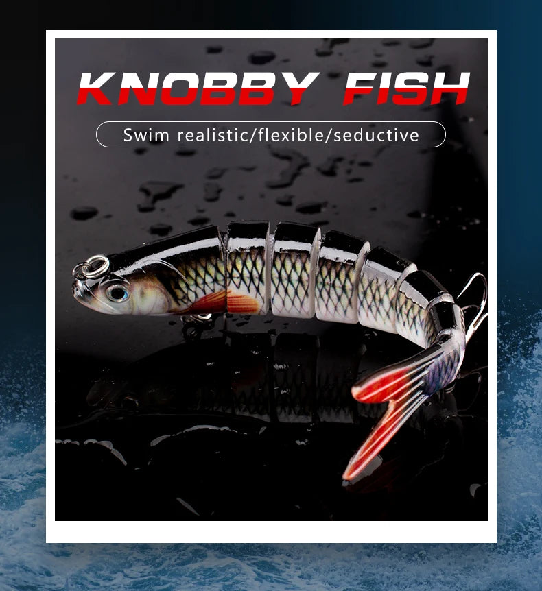 CIBO Fiskedrag Stort Kit – Swimbait Jointed Lure för Gös Abborre Gädda Hav Sjö Å, 12 Färger + 5-pack