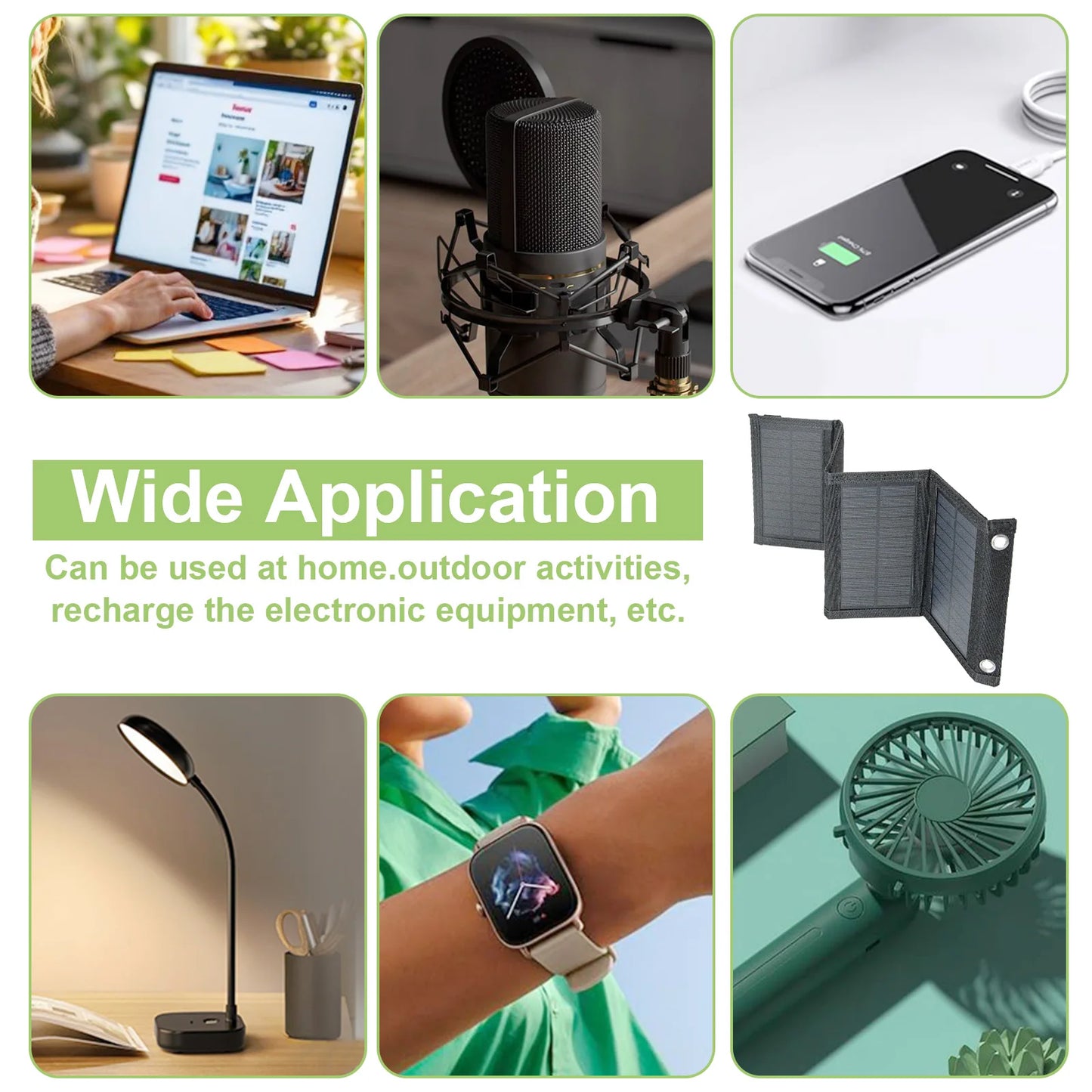 LEAORLD 20W Solar Panel Charger, Foldable Solar Panel Fast Charging, USB Solar Phone Charger, Monocrystalline High Efficiency