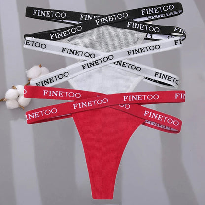 3-pack stringtrosor med korsade sidoband i bomull, M–XL
