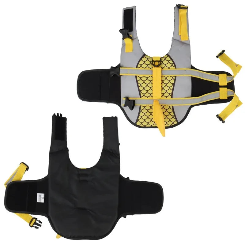 Shark Dog Life Jacket Enhanced Buoyancy Small Dogs Swimming Clothes Safety Vest with Handle for Medium Large Dog Surfing Costume