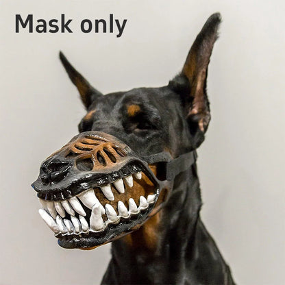 Latex Dog Mask With Blood In Pet Teeth Interesting Adjustable Elastic Cat Dog Mask Halloween Party Pet Dressing Headgear