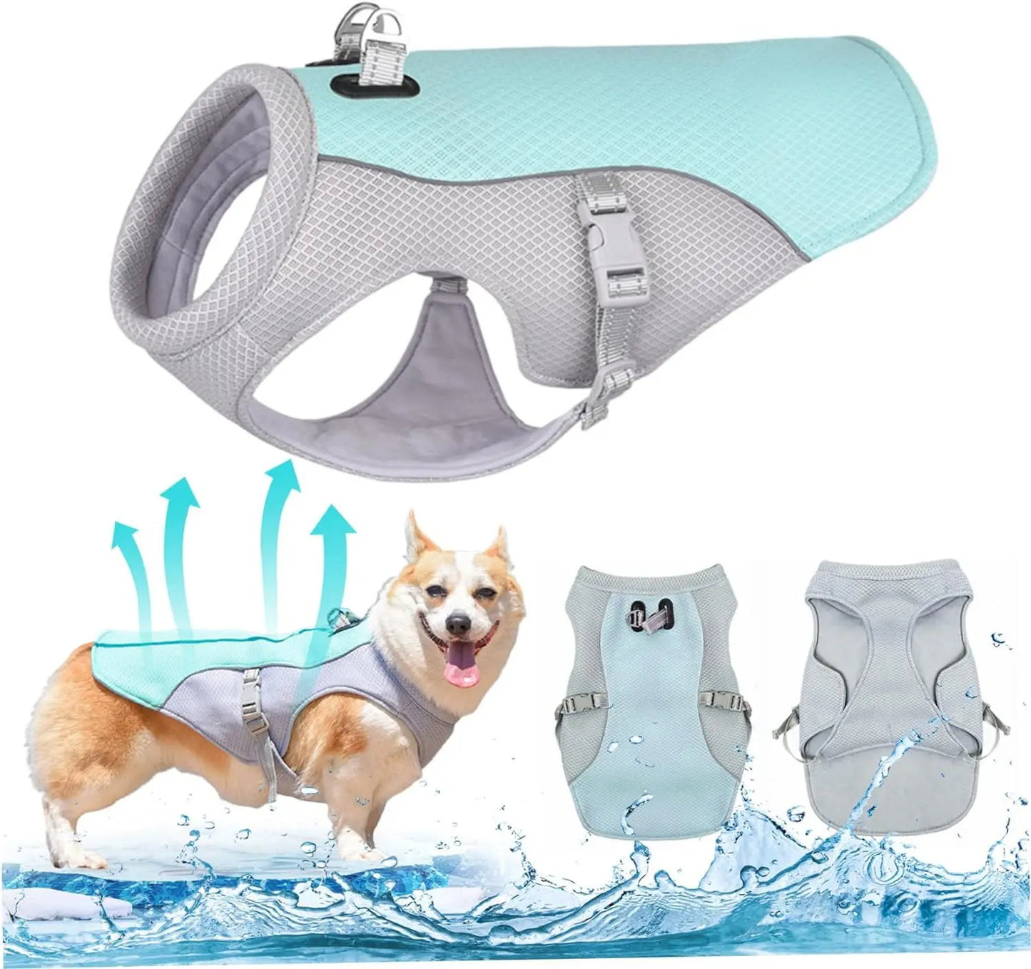 Summer Pet Dog Cooling Vest Heat Resistant Cool Dogs Clothes Breathable Sun-proof Clothing For Small Large Dogs Outdoor Walking