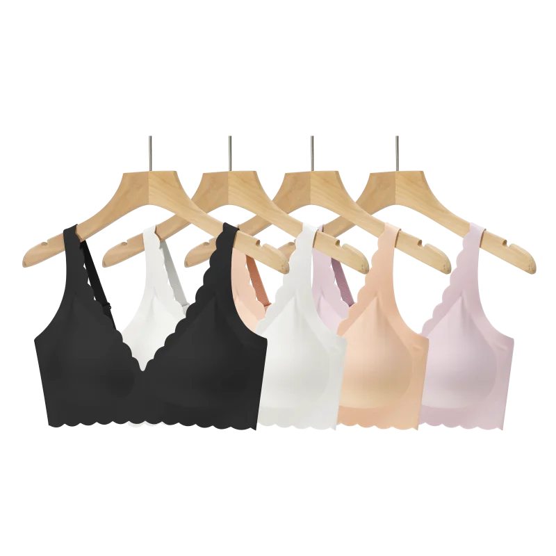 Women's No Trace Bra Plus Size Gather Without Steel Ring Underwear Soft Support Comfortable Sleeping Bra Anti-sagging Lingerie