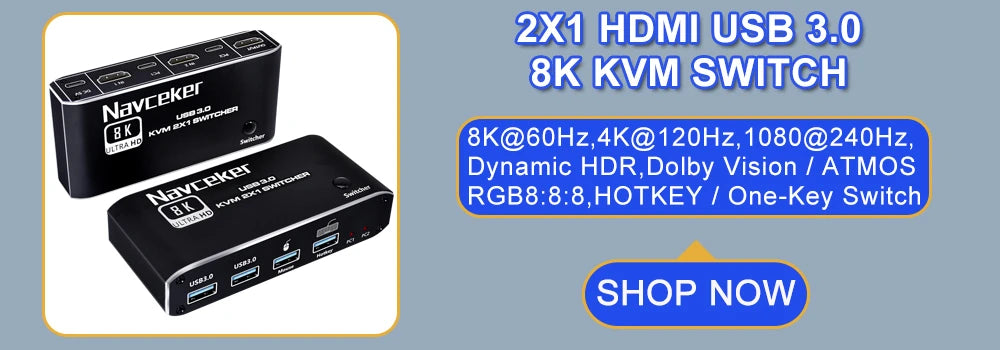 Navceker HDMI-multiviewer 4x1 med 9 visningslägen