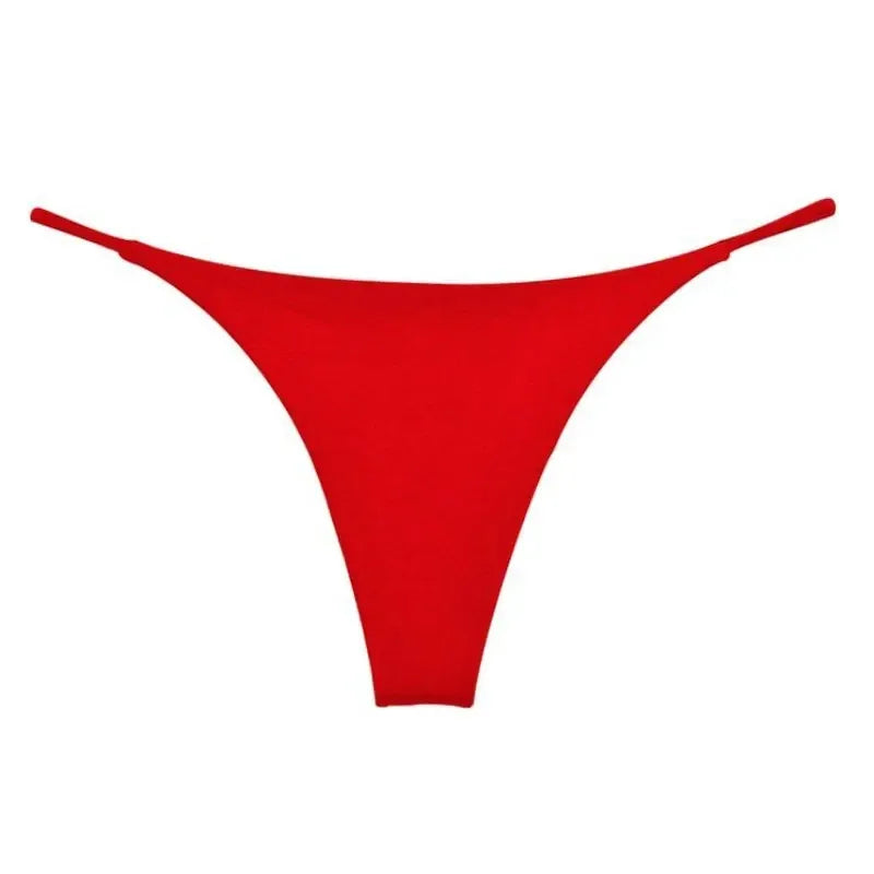 Women Sexy Low Waist G-string Underwear Pure Color Breathable Seamless Thong Thin Lace String Panties Briefs Intimate Lingerie