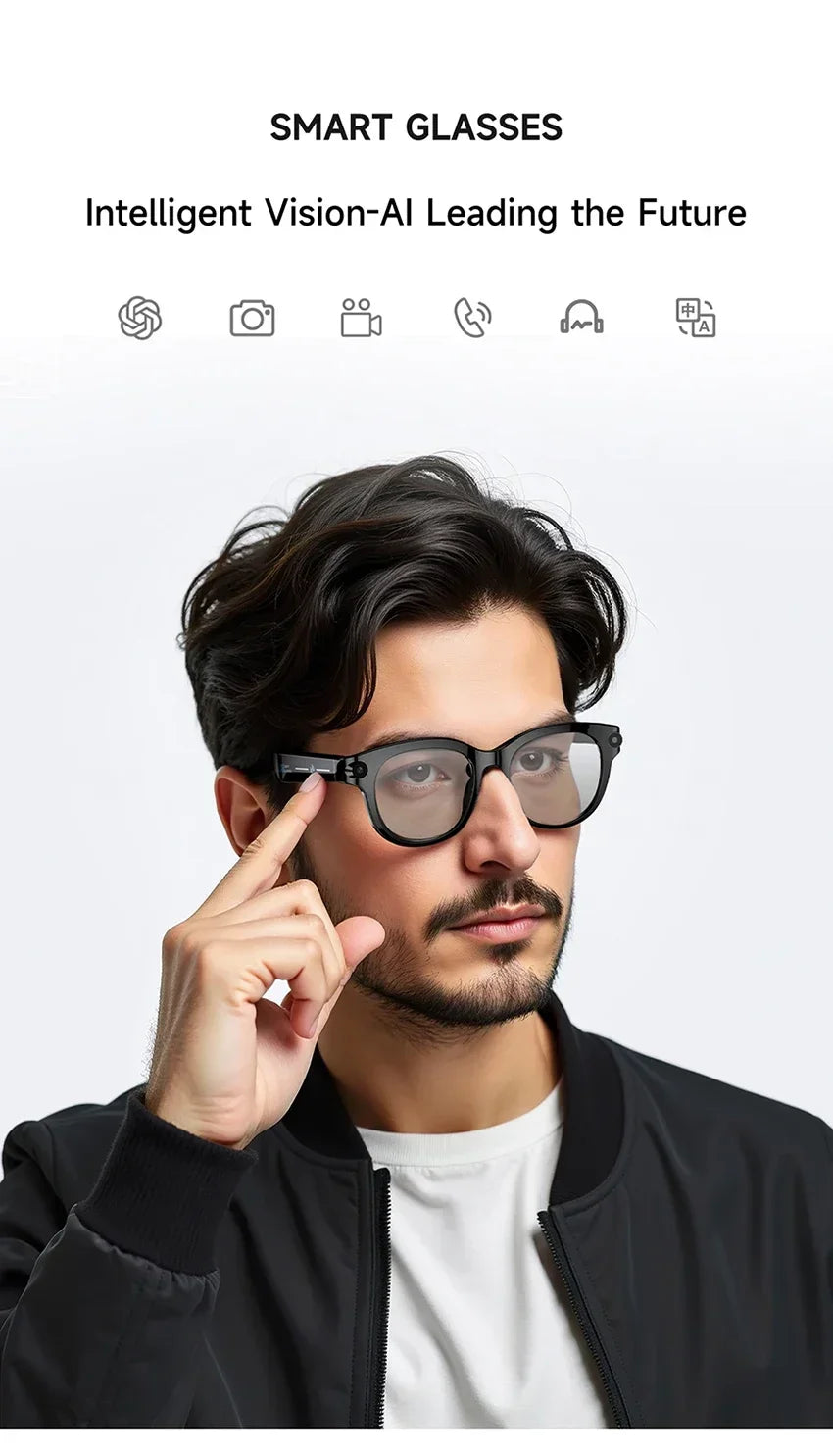 Xiaomi Smart AI Glasses 800W Shooting Camera HD Photo Video Voice Call Translation Waterproof Bluetooth AI Motorcycle Glasses