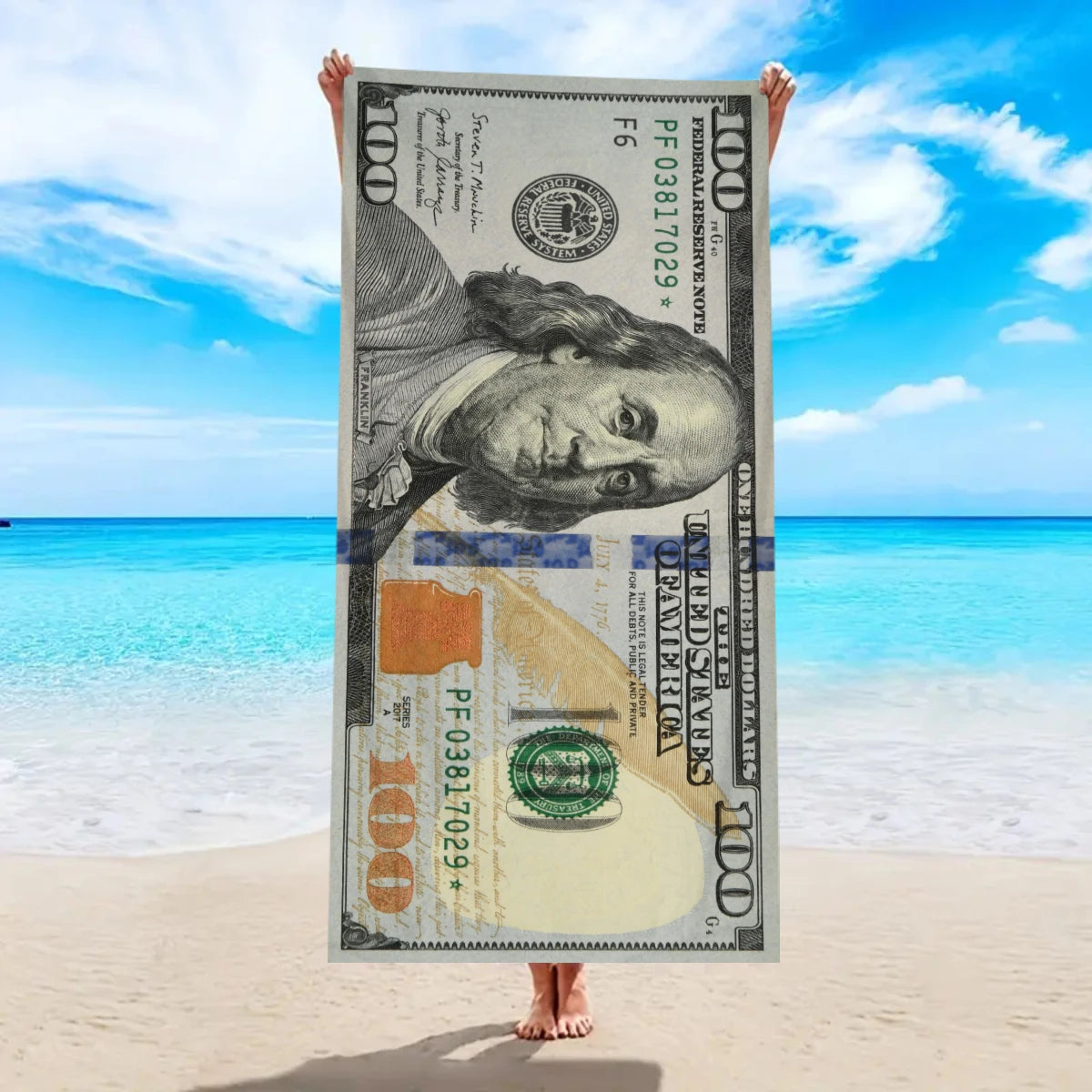 150/178cm A Soft Beach Towel With A Us Dollar Pattern Suitable For Swimming Camping Vacation And Yoga Multifunctional Towels