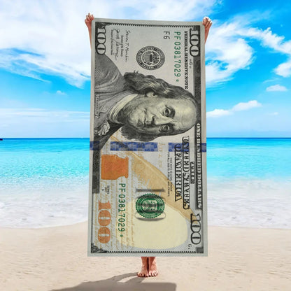 150/178cm A Soft Beach Towel With A Us Dollar Pattern Suitable For Swimming Camping Vacation And Yoga Multifunctional Towels