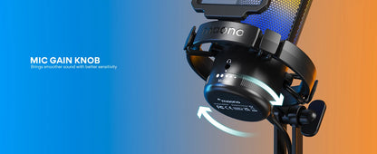 MAONO DGM20 USB Gaming Microphone for PC with RGB Light Noise Reduction Tap-to-Mute Gain Control for Discord Streaming Podcast