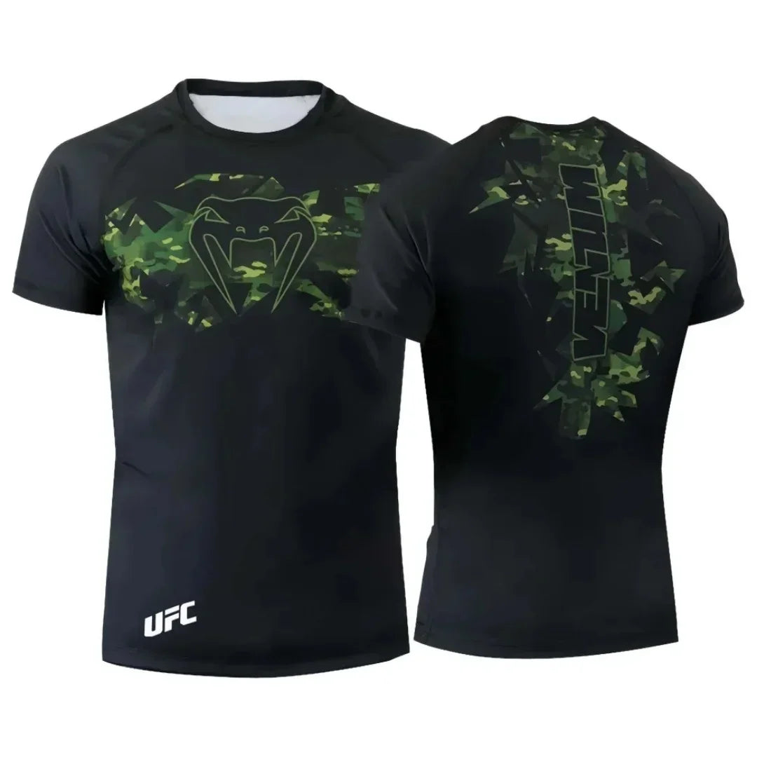 Men's T-shirt Fashion Quick Drying Casual Breathable O-neck Short Sleeve Tops Hot Summer Selling UFC Boxing Fighting Competition