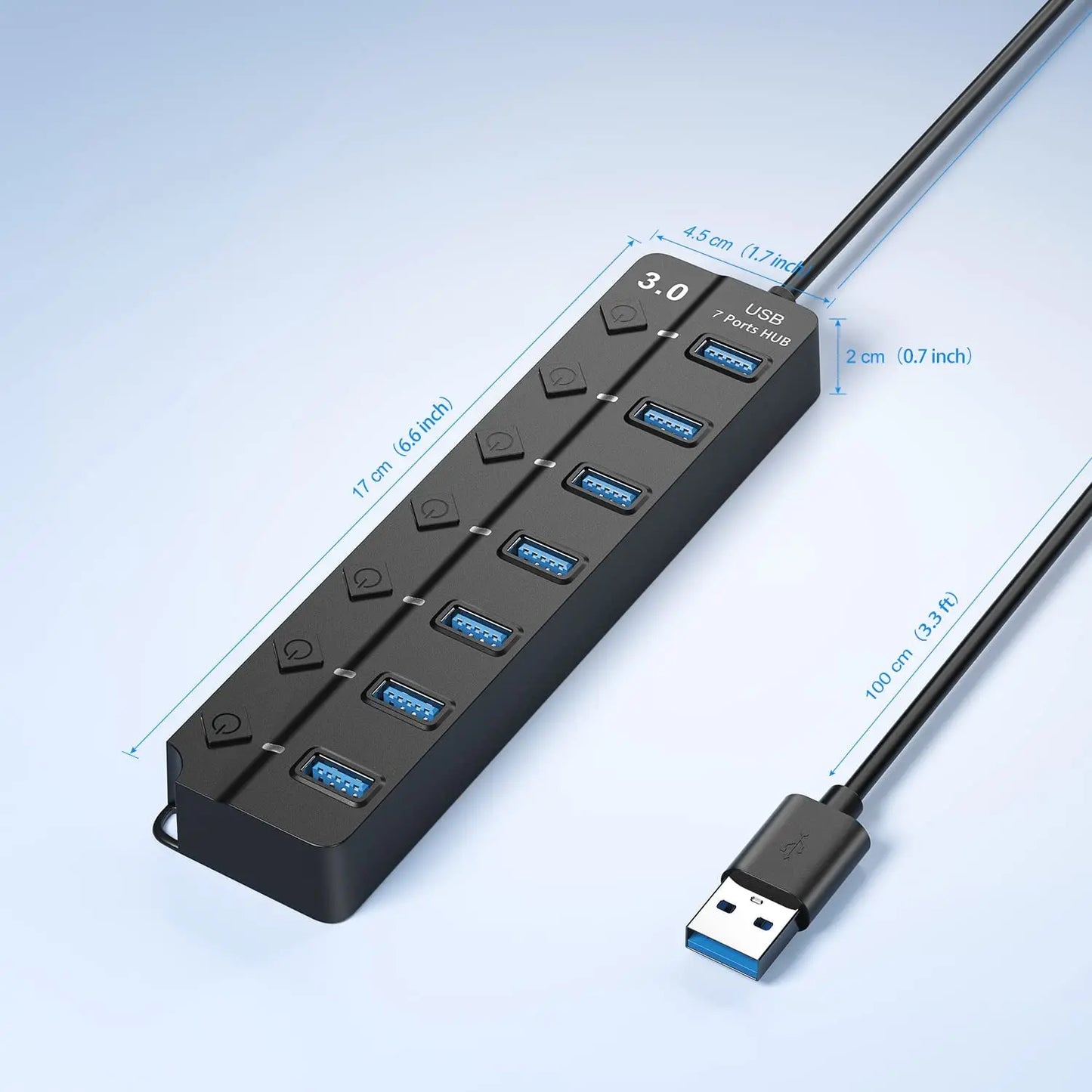USB 3.0 Hub USB Hub 2.0 Multi USB Splitter Hub 100cm Long Cable Multiple Expander for Computer Laptop PC Accessories USB Adapter