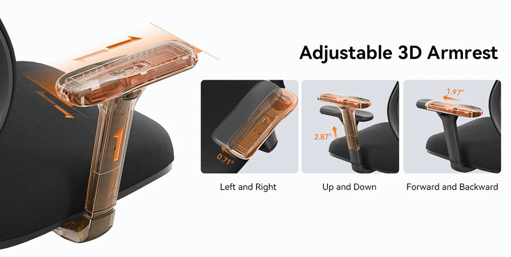 NEWTRAL Ergonomic Office Chair with Desktop,Adaptive Lower Back Support Gamer Chair,Adjustable Headrest Seat Depth Office Chair
