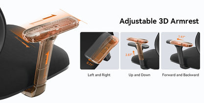NEWTRAL Ergonomic Office Chair with Desktop,Adaptive Lower Back Support Gamer Chair,Adjustable Headrest Seat Depth Office Chair