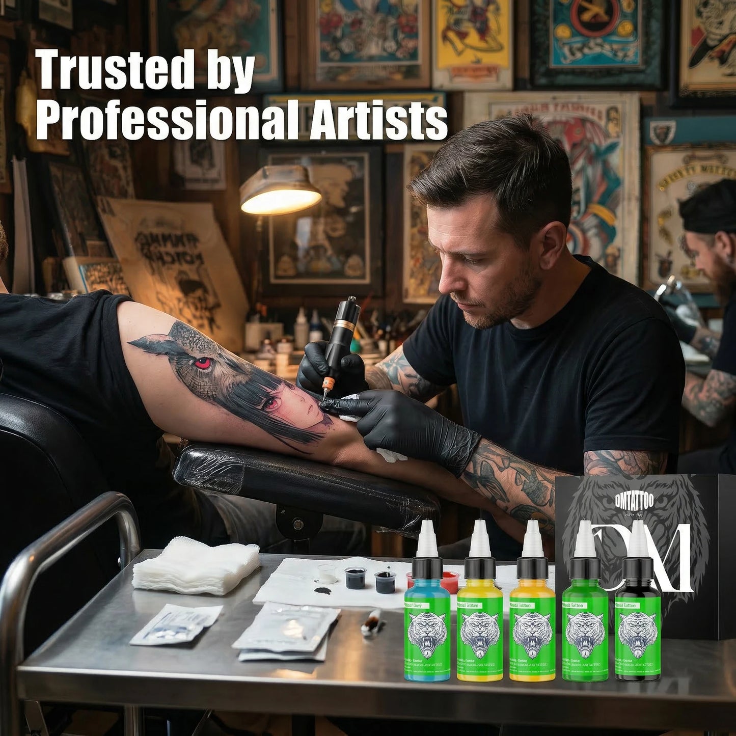 DM Tattoo Ink 15 Color 1OZ/Bottle Natural Plant Extract Pigment Body Painting Long Lasting No Color Loss Professional Tattoo Ink