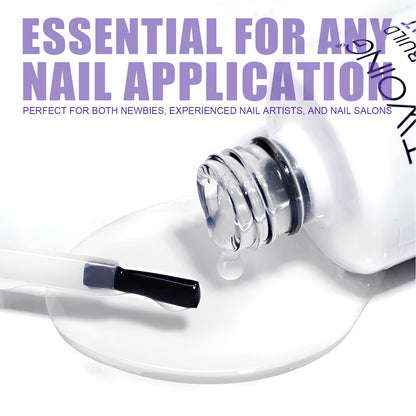 TWOING Rubber Base Coat & No Wipe Top Coat Set 15ml+15ml, Builder Base Gel, Diamond Shine, UV LED Soak Off, Long-Lasting