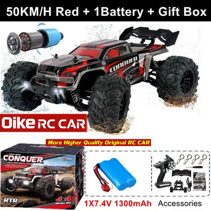 Oike RC Drift Car With LED Light 50KM/H / 80KM/H Brushless 4WD Remote Control Electric High Speed Racing Monster Truck for Adult