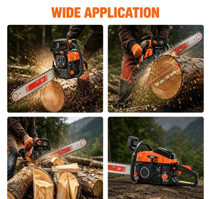 6000W 2-Stroke 20 Inch Gas Powered Chainsaw, 68CC Heavy Duty Logging Saw, Anti-Vibration Petrol Chain Saw for Farm, Garden & Tree Felling
