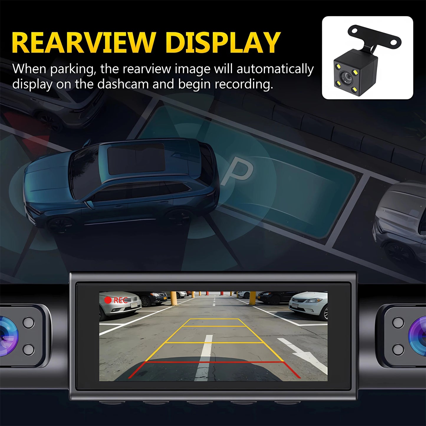 WIFI 4-Channel Car DVR Dash Cam With 4 Cameras Full HD 1080P Video Recorder Night Vision Black Box Cabin Camera 24H Parking