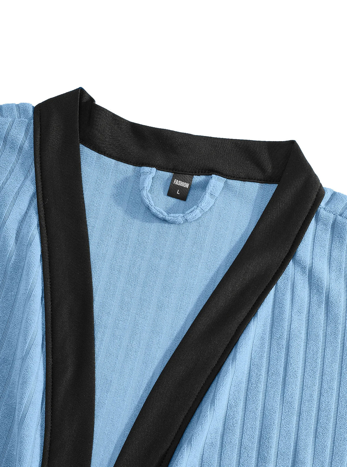 Morgonrock herr med knytbälte och jacquardutförande – M–2XL