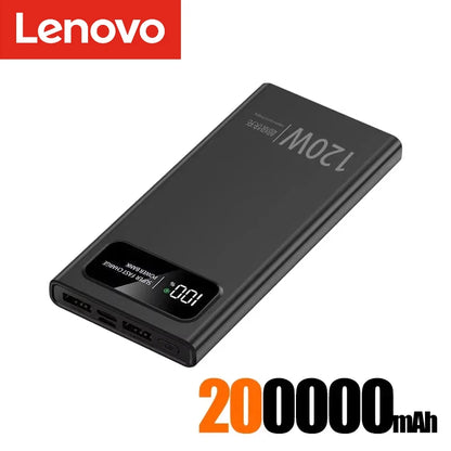 Lenovo 120W 200000mAh Power Bank Fast Charge Large Capacity External Battery CCC Mobile Power For Iphone Samsung Xiaomi NEW
