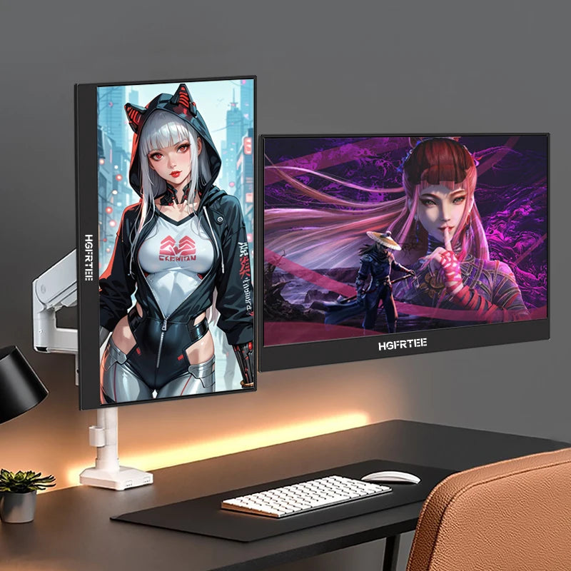 HGFRTEE 15.6 Inch Portable Monitor, FHD USB-C Mini HDMI External Second Screen, Gaming Extended Display for Laptop Mac PS4 PS5 Xbox