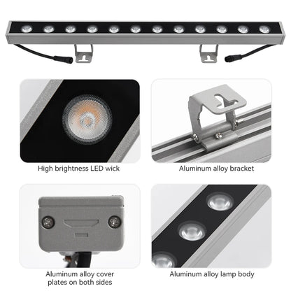 Vägg-Wash LED Utomhus – IP65, Varmvit 3000K, 12W, AC220V, Aluminium, 1/2/4-pack