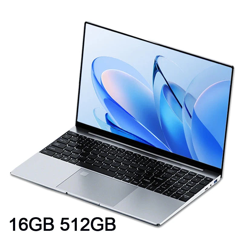 Ultratunn Laptop 15,6" Intel N5095 16/32GB DDR4 Upp till 2TB SSD – Windows 11 Fingeravtryck Bakbelyst Numeriskt Tangentbord FHD