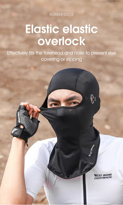 WEST BIKING Cool Men's Hat Summer Anti-UV Full Face Cover Motorcycle Balaclava Ice Silk Breathable Bike Helmet Mask Cycling Caps