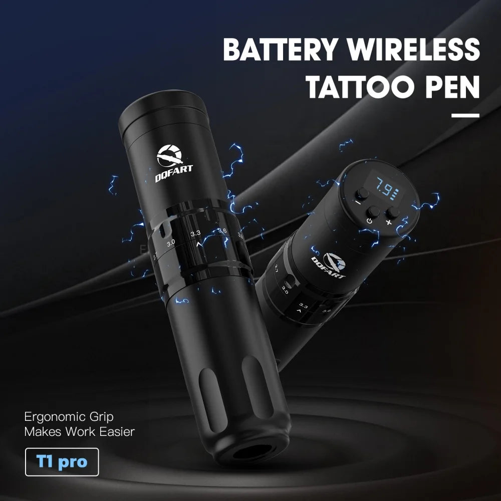 DQFART T1Pro Set Tattoo Electric Wireless Machine 1500mAh 10500Rmp/12V Tattoo Needles Tattoo Ink Artists Body Art High-quality
