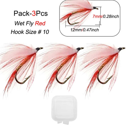 1/3Pcs Fly Fishing Lure Nymph Dry Wet Flies Bionic Bait Fly Trout Fishing Lures